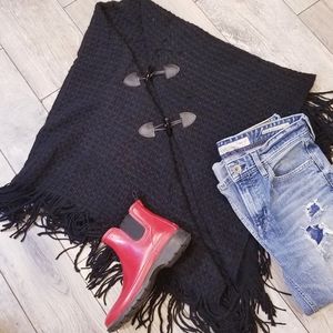 Black poncho/wrap one size